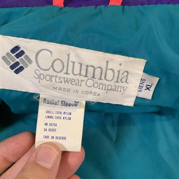 VTG Columbia Jacket Mens XL Purple Bugaboo 90’s Ski Soft Shell Radial Sleeve U36 - Picture 11 of 16